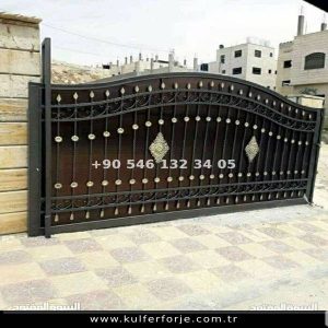 sarıyer otomatik sürgülü demir bahçe kapısı ferforje