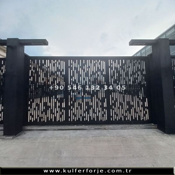 lazer kesim sürgülü demir kapı LSDK-1